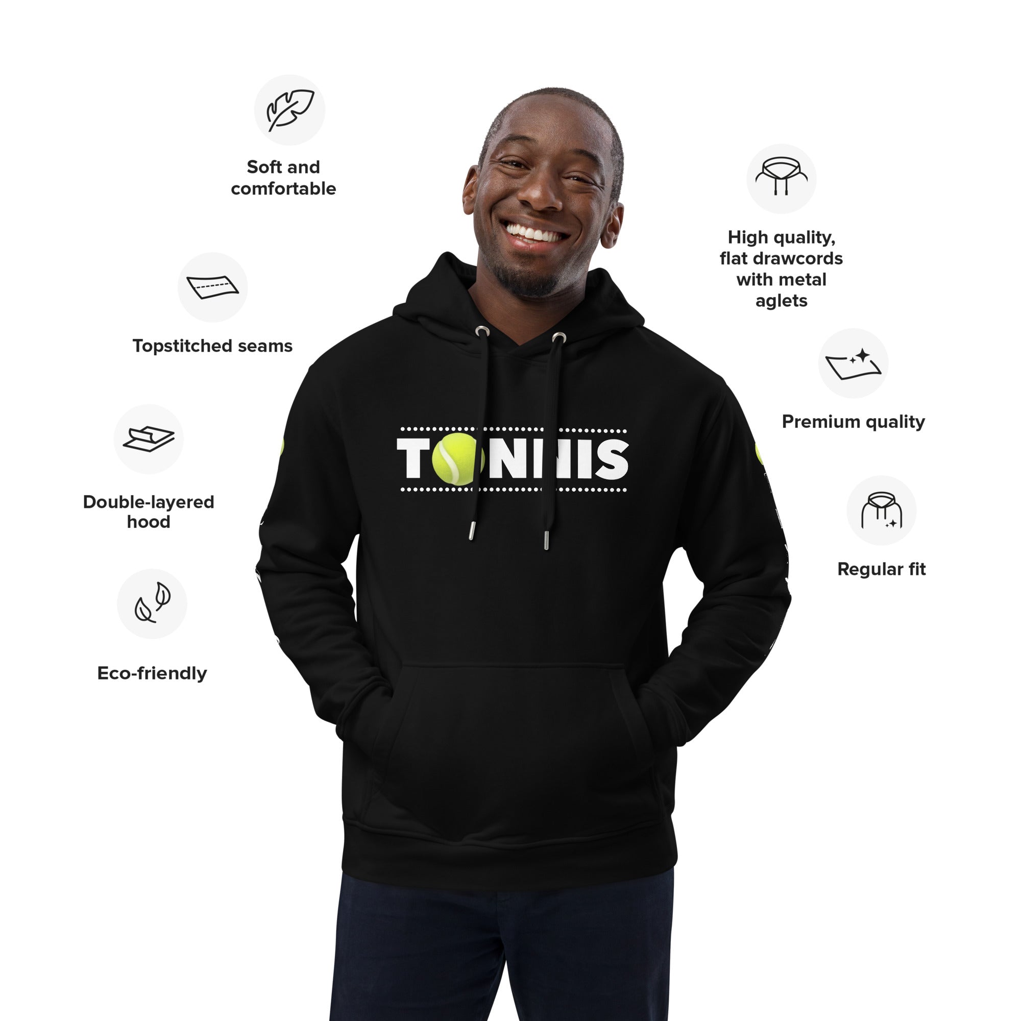 Tennis -- Why Risk It -- Premium eco hoodie