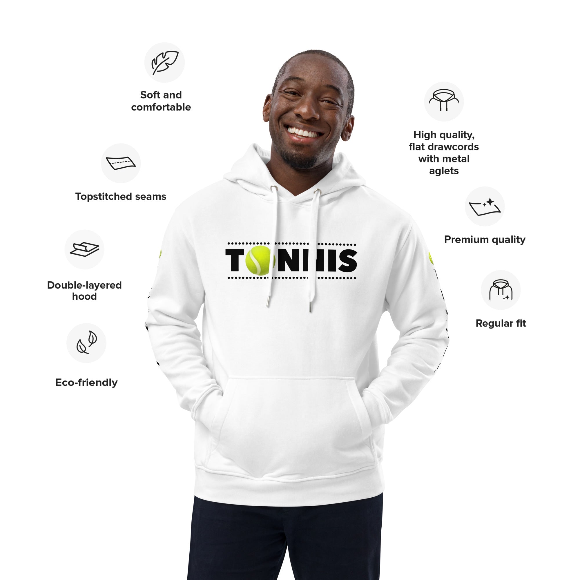 Tennis -- Why Risk It -- Premium eco hoodie