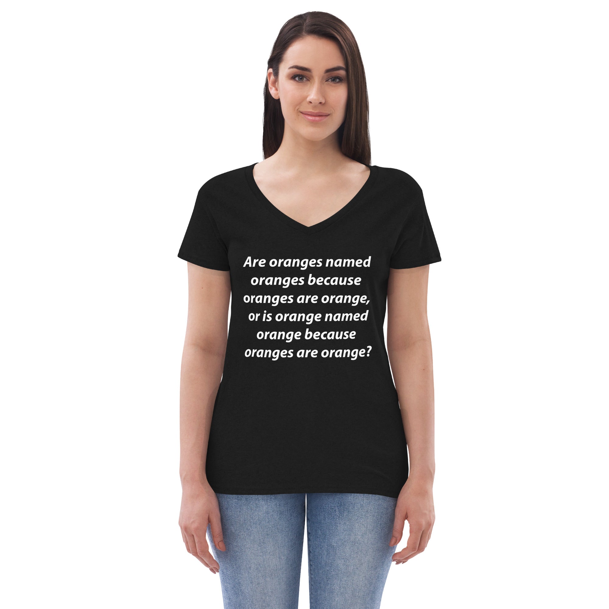 Orange Or Orange Women’s recycled v-neck t-shirt