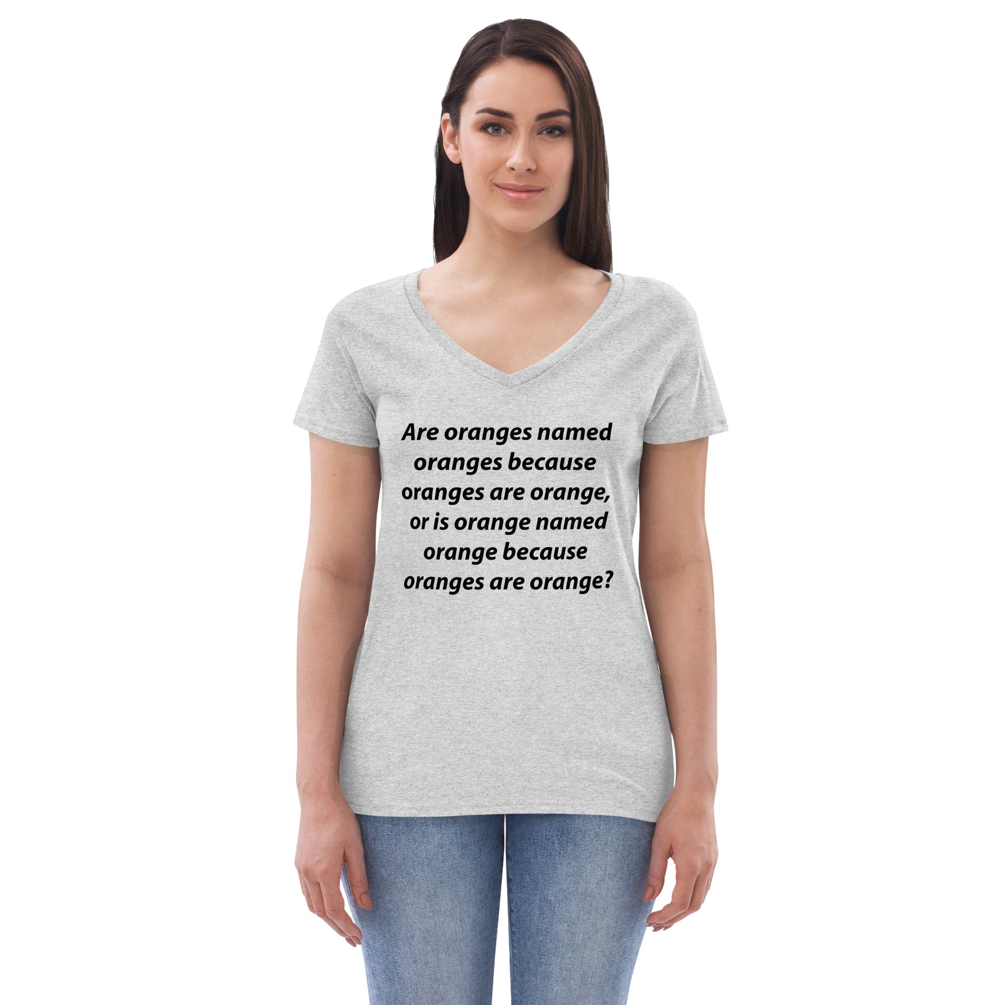 Orange Or Orange Women’s recycled v-neck t-shirt